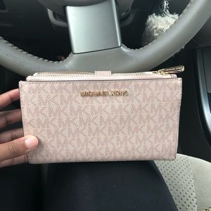 Baby pink MK Wristlet Wallet